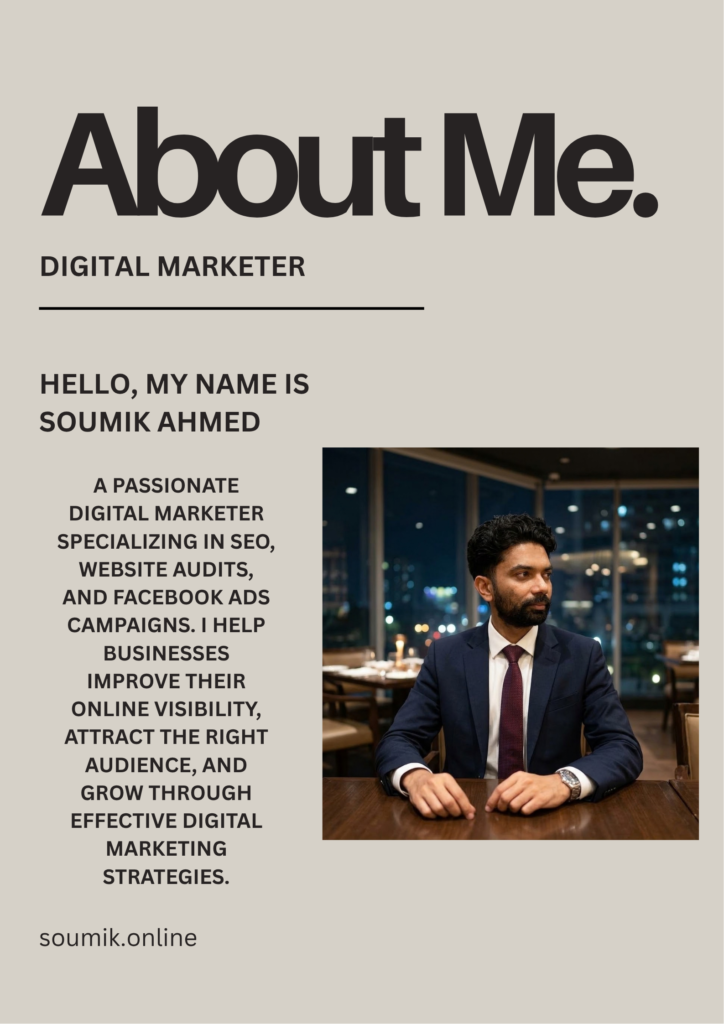 black and white simple about me poster